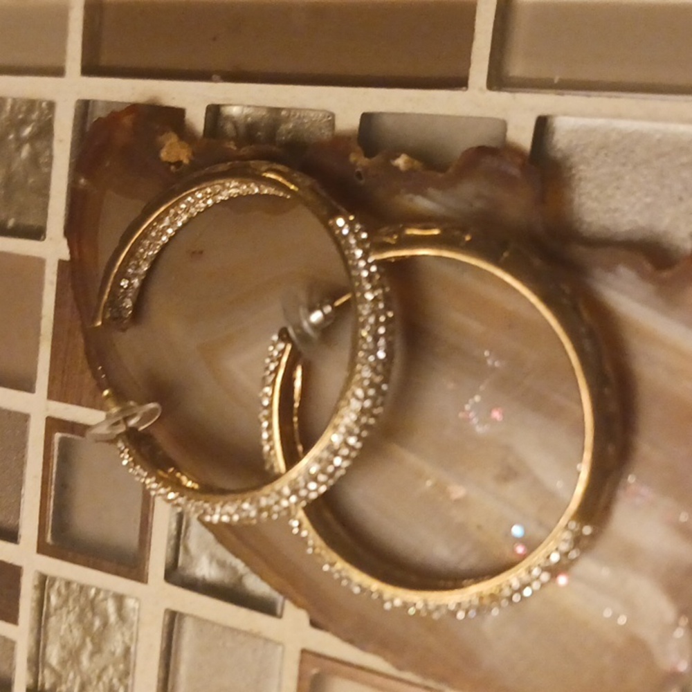 Vintage Bling Hoop Earrings